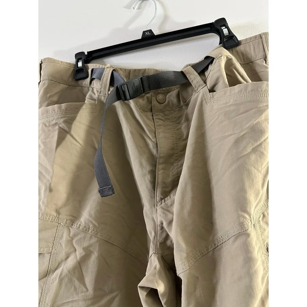 The North Face Mens XL Regular Khaki Convertible‎ Hiking Cargo Pants Zip Off Tan